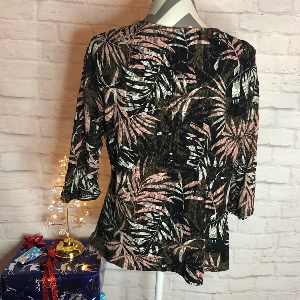 Sparkly Leaf Print Top - image 5